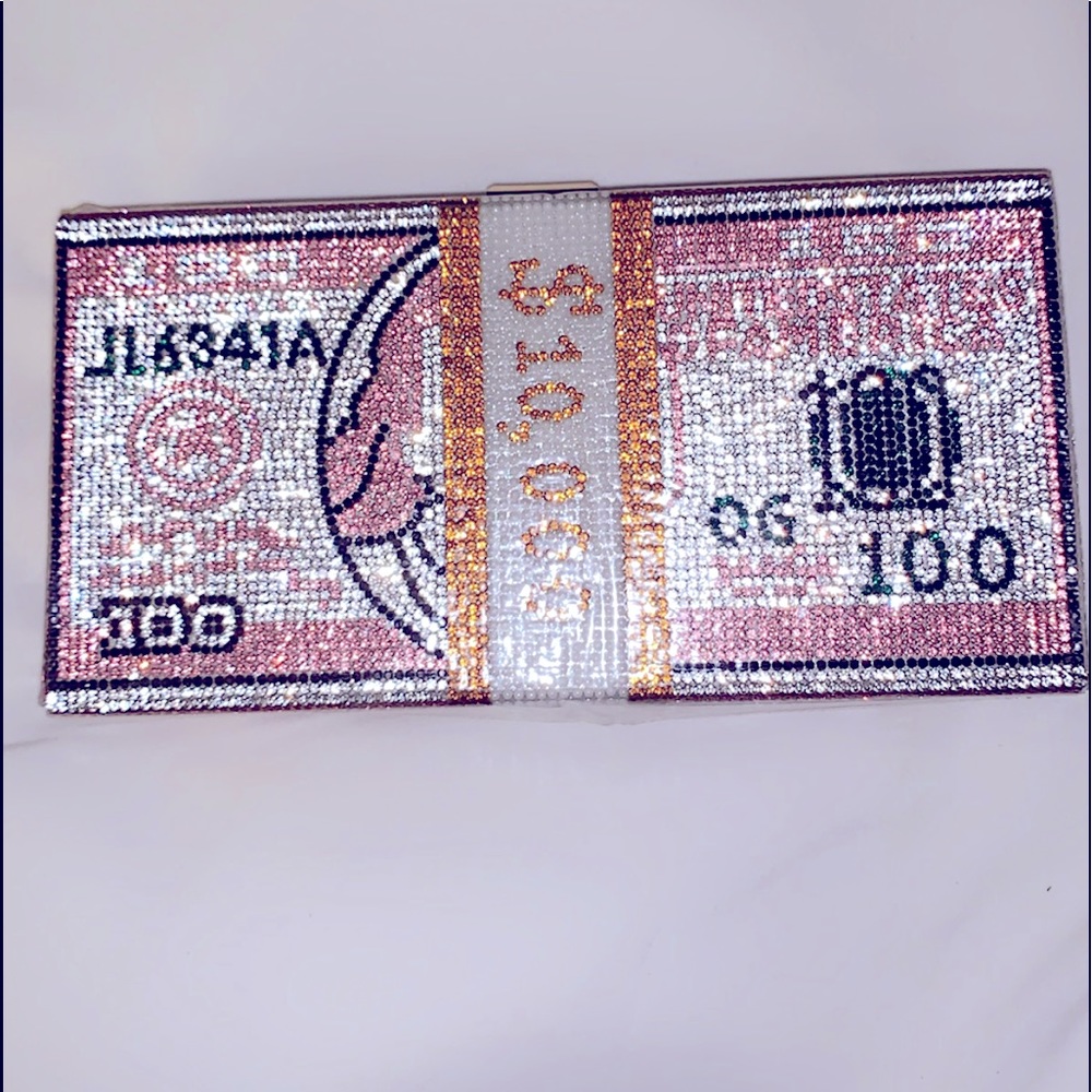 Pink Sequence Money Bag